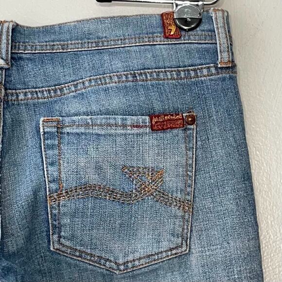 Seven for All Mankind Jeans Size 29 Denim Blue Jeans Low Rise Flare Western Y2K - Picture 5 of 14
